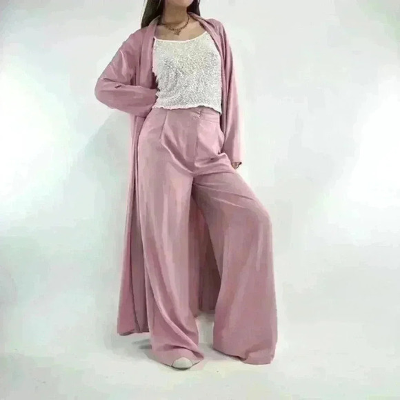 Pink Two piece cardigan and pant set - Picture 2 of 5